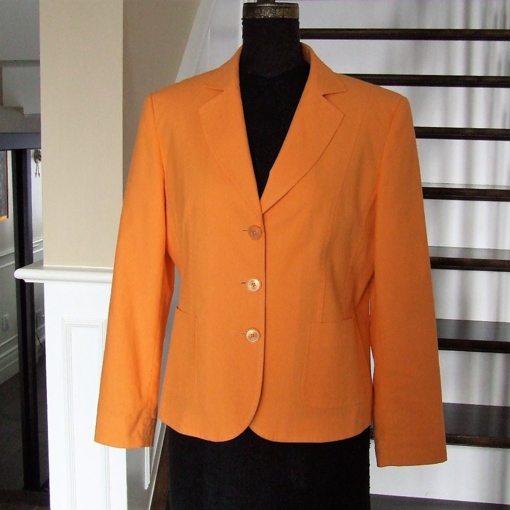 Steilmann Orange Summer Linen Cotton Lined Jacket 14 L